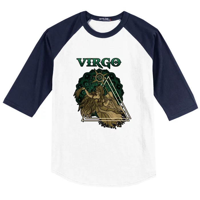 Virgo stylized design Baseball Sleeve Shirt