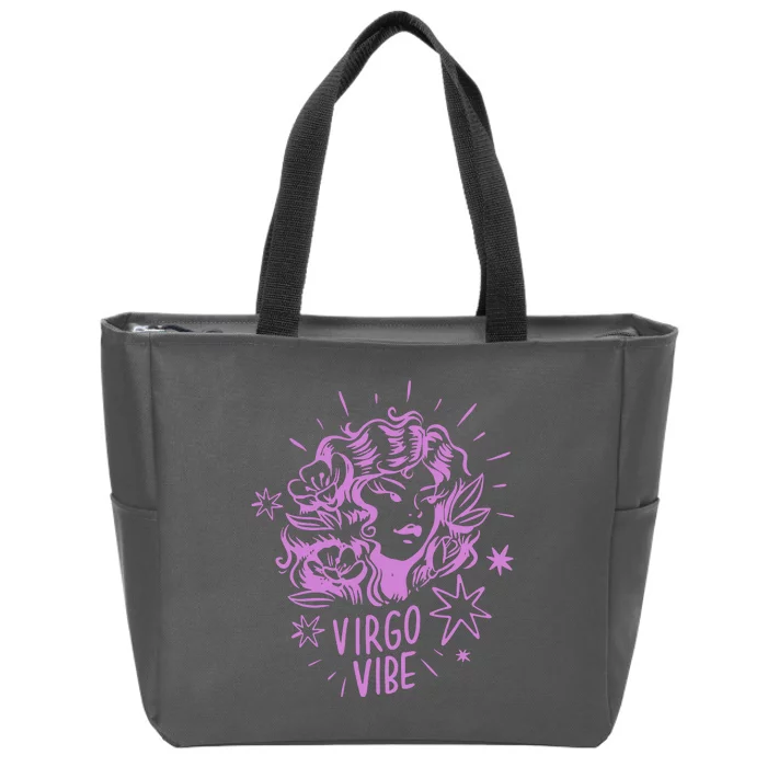 Virgo Vibe Zodiac Zip Tote Bag