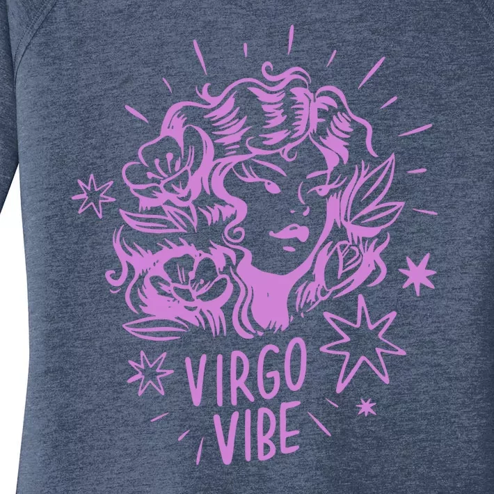 Virgo Vibe Zodiac Women's Perfect Tri Tunic Long Sleeve Shirt