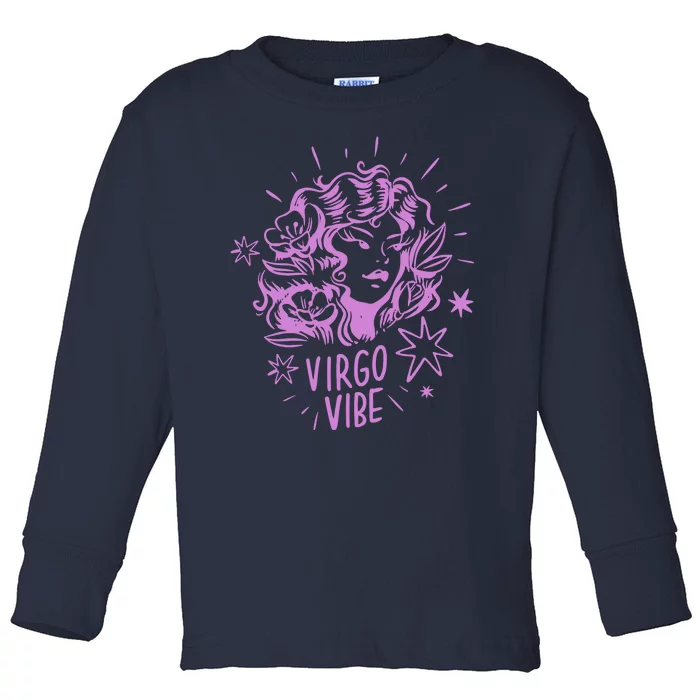 Virgo Vibe Zodiac Toddler Long Sleeve Shirt