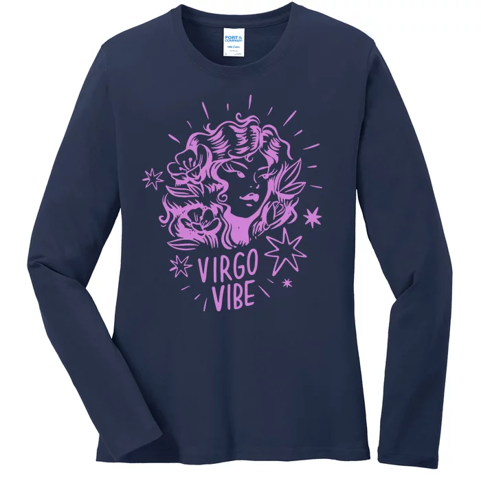 Virgo Vibe Zodiac Ladies Long Sleeve Shirt