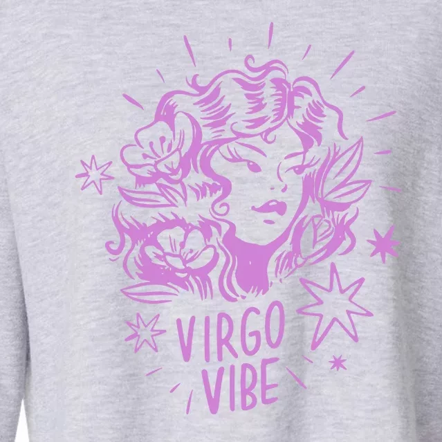 Virgo Vibe Zodiac Cropped Pullover Crew