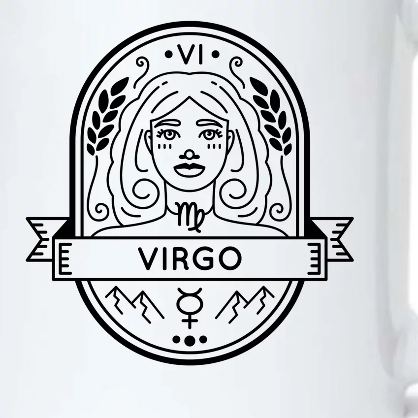 Virgo Zodiac Symbol Design Black Color Changing Mug