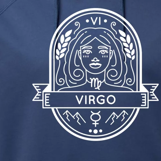 Virgo Zodiac Symbol Design Performance Fleece Hoodie