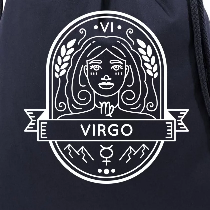 Virgo Zodiac Symbol Design Drawstring Bag