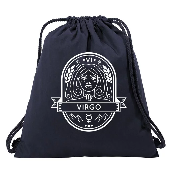 Virgo Zodiac Symbol Design Drawstring Bag