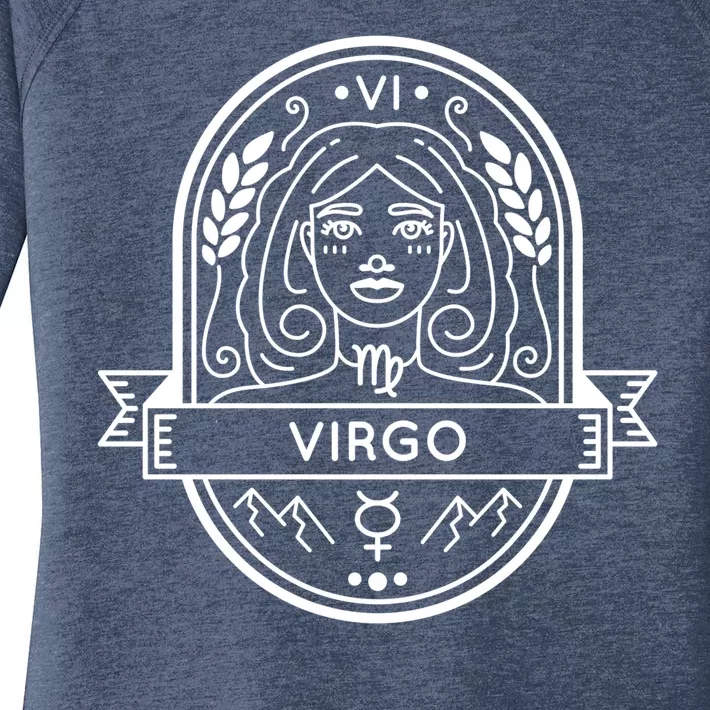 Virgo Zodiac Symbol Design Women's Perfect Tri Tunic Long Sleeve Shirt