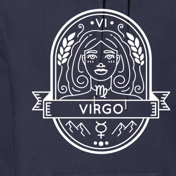 Virgo Zodiac Symbol Design Premium Hoodie