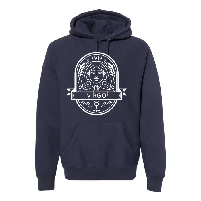 Virgo Zodiac Symbol Design Premium Hoodie