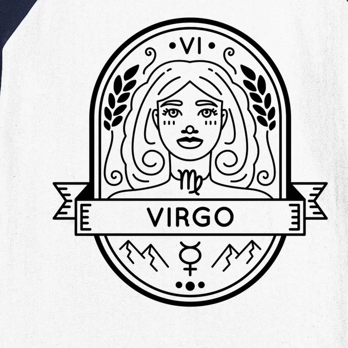 Virgo Zodiac Symbol Design Baseball Sleeve Shirt