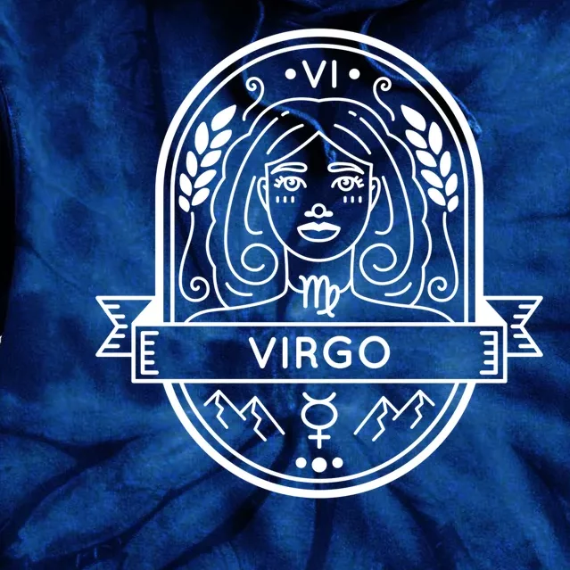 Virgo Zodiac Symbol Design Tie Dye Hoodie