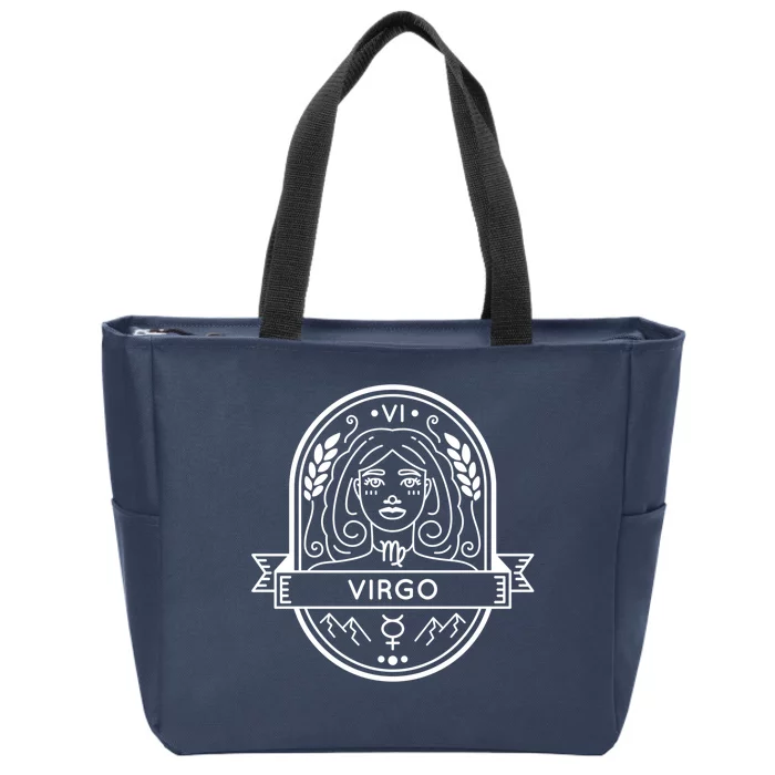 Virgo Zodiac Symbol Design Zip Tote Bag