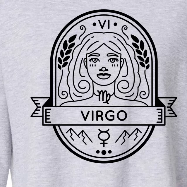 Virgo Zodiac Symbol Design Cropped Pullover Crew