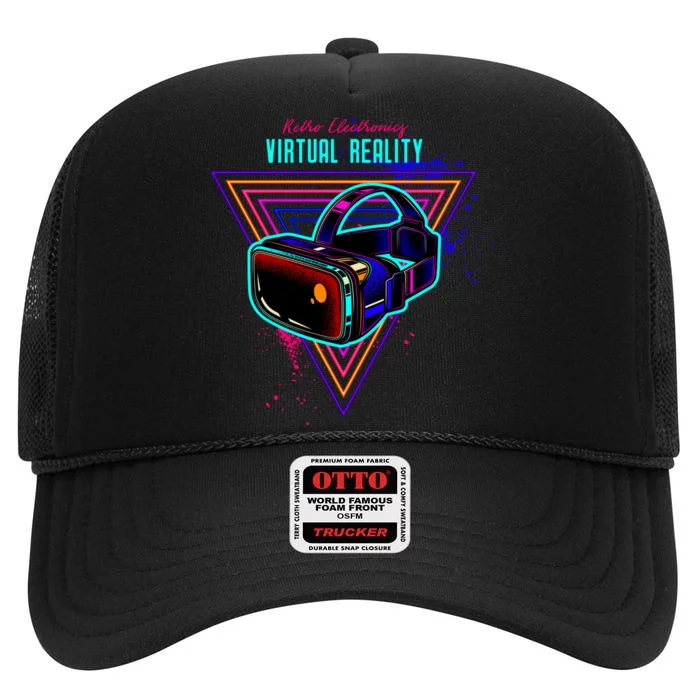 Virtual Reality Neon High Crown Mesh Trucker Hat