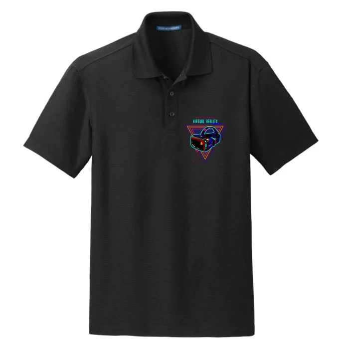 Virtual Reality Neon Dry Zone Grid Performance Polo