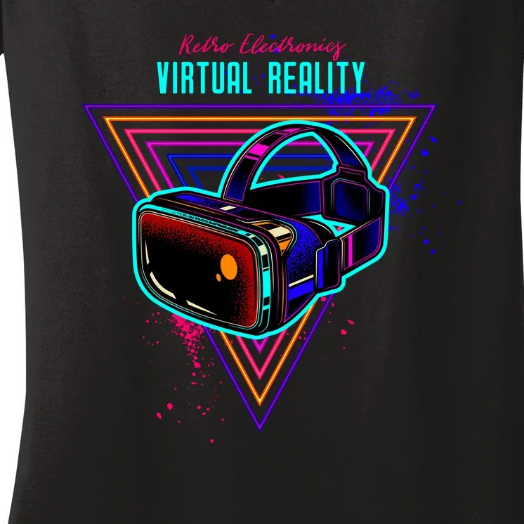 Virtual Reality Neon Women's V-Neck T-Shirt