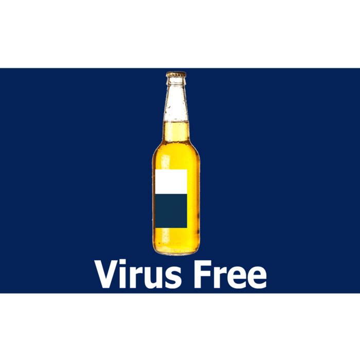 Virus Free Beer Bottle Bumper Sticker