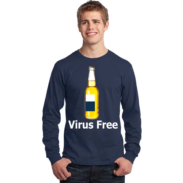 Virus Free Beer Bottle Tall Long Sleeve T-Shirt