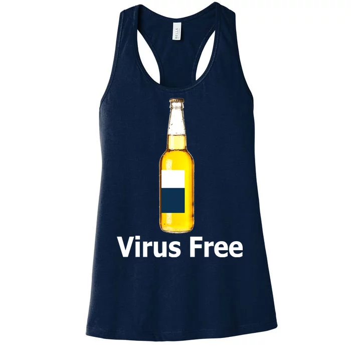 Virus Free Beer Bottle Women's Racerback Tank