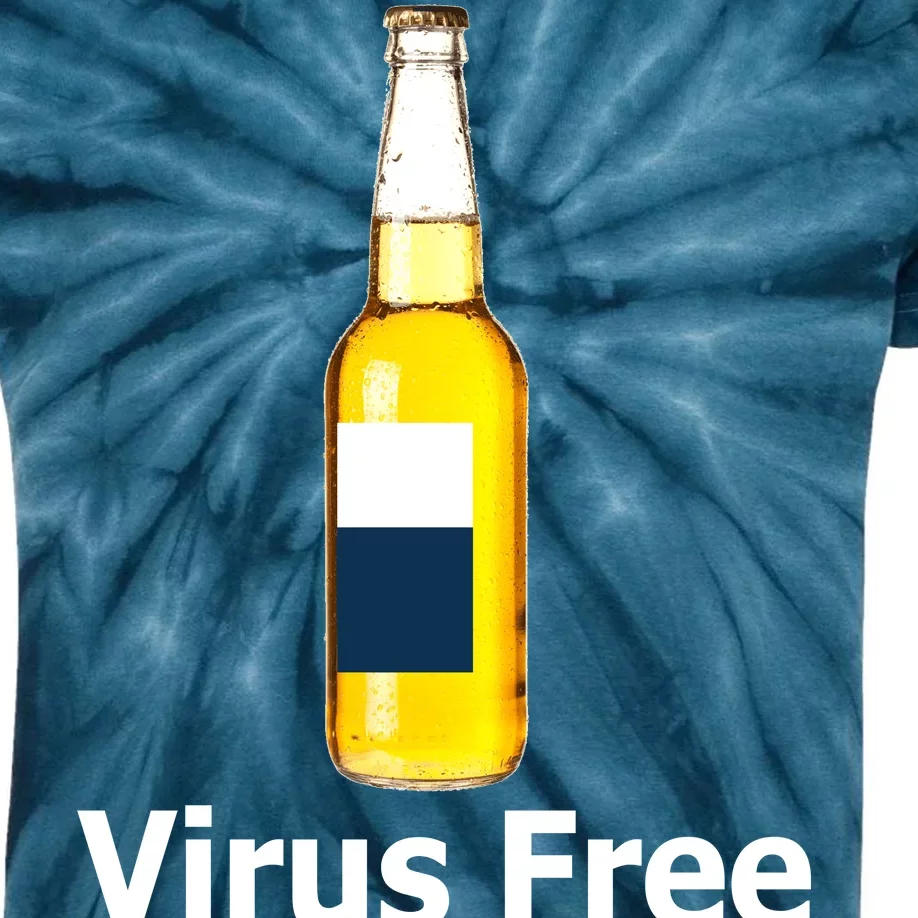 Virus Free Beer Bottle Kids Tie-Dye T-Shirt