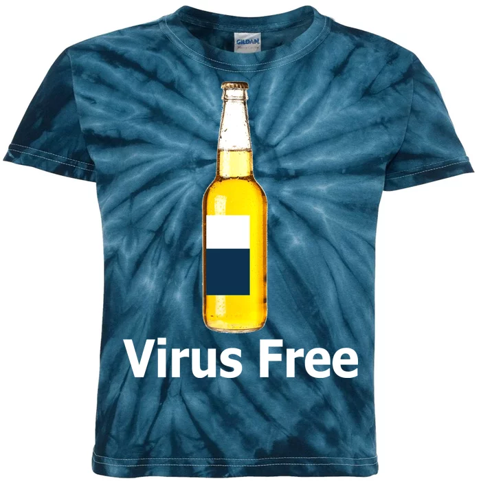 Virus Free Beer Bottle Kids Tie-Dye T-Shirt