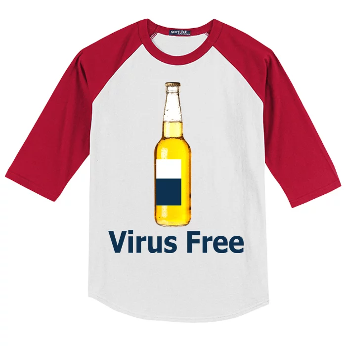 Virus Free Beer Bottle Kids Colorblock Raglan Jersey