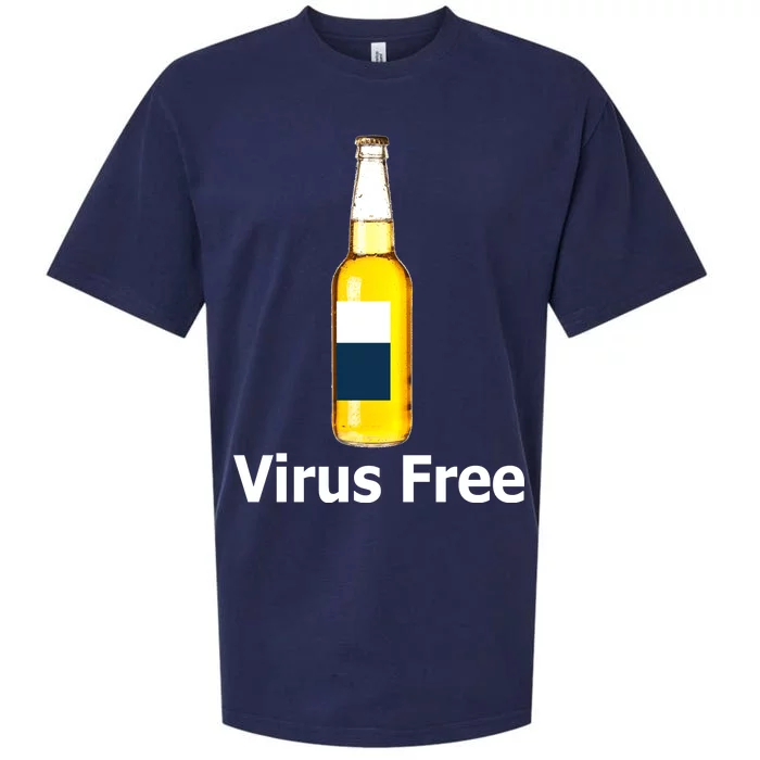 Virus Free Beer Bottle Sueded Cloud Jersey T-Shirt