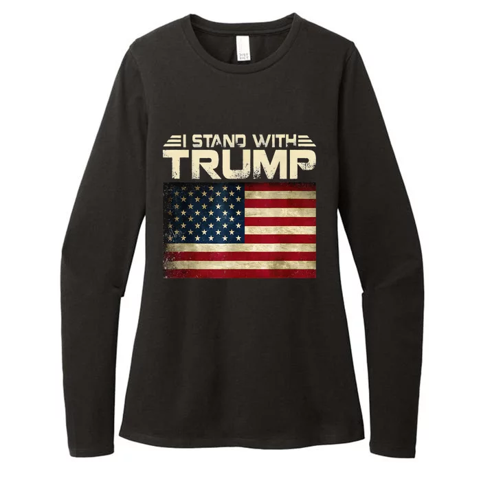 Vintage I Stand With Trump Womens CVC Long Sleeve Shirt