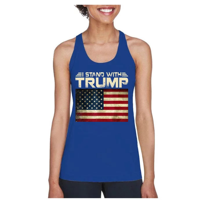 Vintage I Stand With Trump Women's Racerback Tank