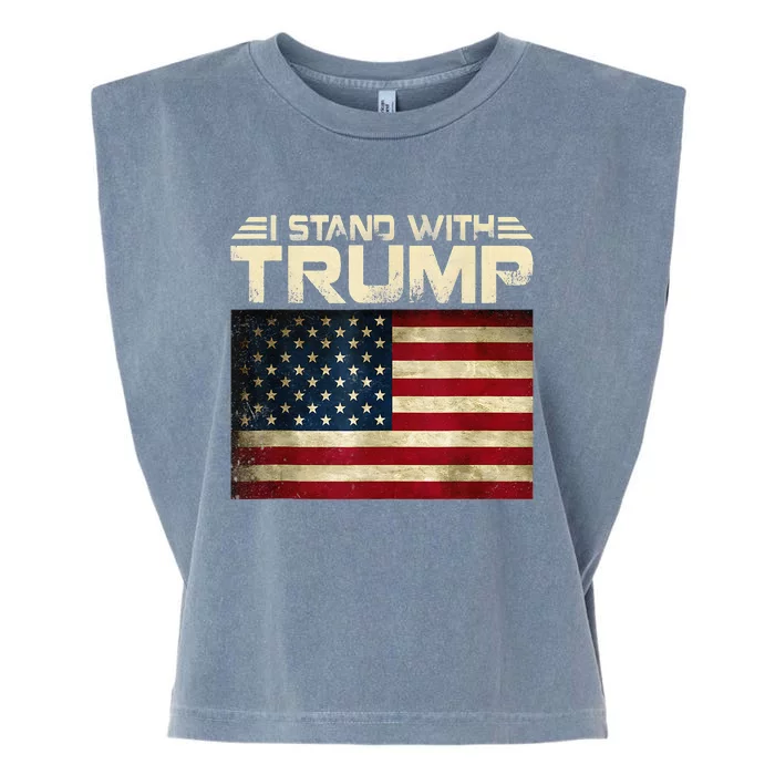 Vintage I Stand With Trump Garment-Dyed Women's Muscle Tee