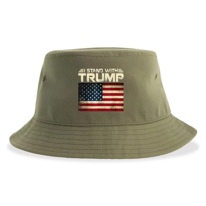 Vintage I Stand With Trump Sustainable Bucket Hat