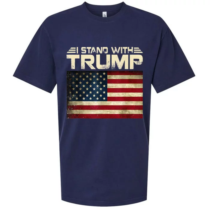 Vintage I Stand With Trump Sueded Cloud Jersey T-Shirt