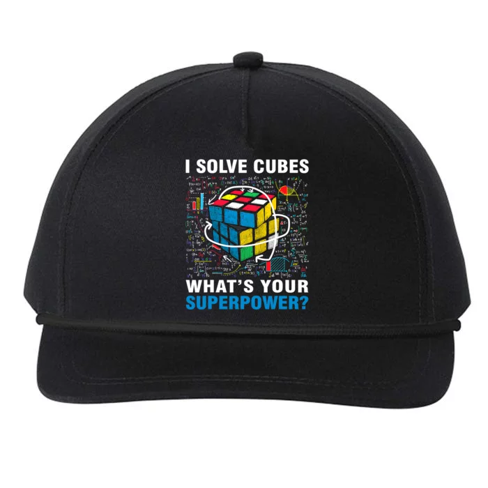 Vintage I Solve Cubes Superpower Funny Speed Cubing Snapback Five-Panel Rope Hat