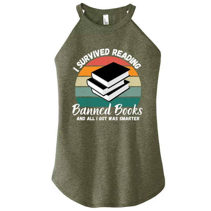 Vintage I Survived Reading Banned Books Book Bookaholic Women’s Perfect Tri Rocker Tank