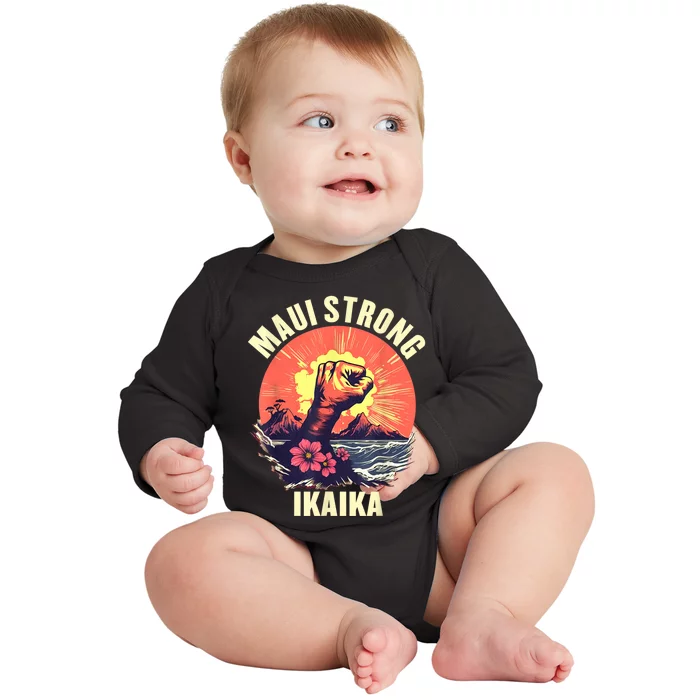 Vintage Ikaika Strong Maui Hawaii Island I Love Hawaii Baby Long Sleeve Bodysuit