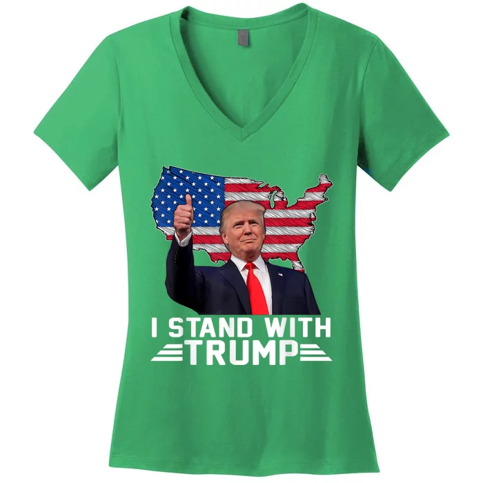 Vintage I Stand With Trump Pro Trump Women's V-Neck T-Shirt