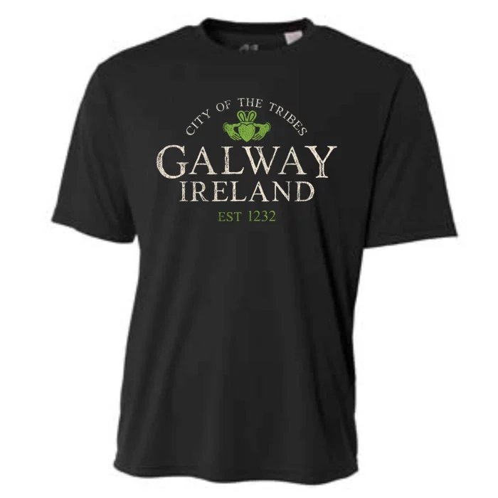 Vintage Irish Souvenir Funny Gift: Claddagh Galway Ireland Gift Cooling Performance Crew T-Shirt