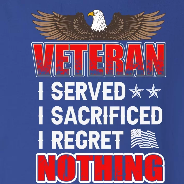 Veteran I Served I Sacrificed I Regret Nothing Gift Toddler Long Sleeve Shirt