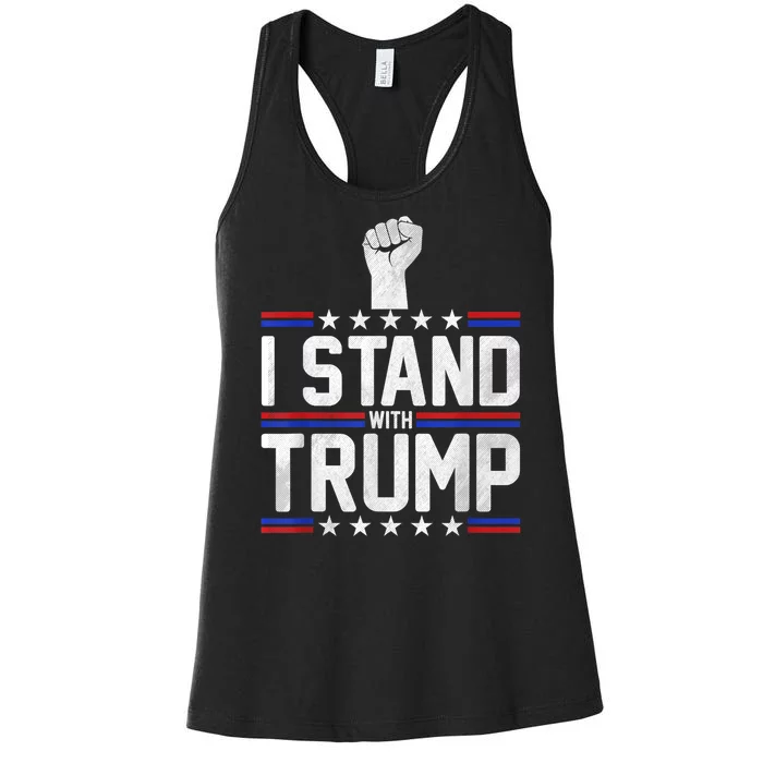 Vintage I Stand With Trump Pro Trump Supporter Women's Racerback Tank