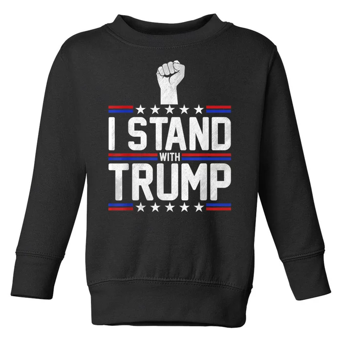 Vintage I Stand With Trump Pro Trump Supporter Toddler Sweatshirt