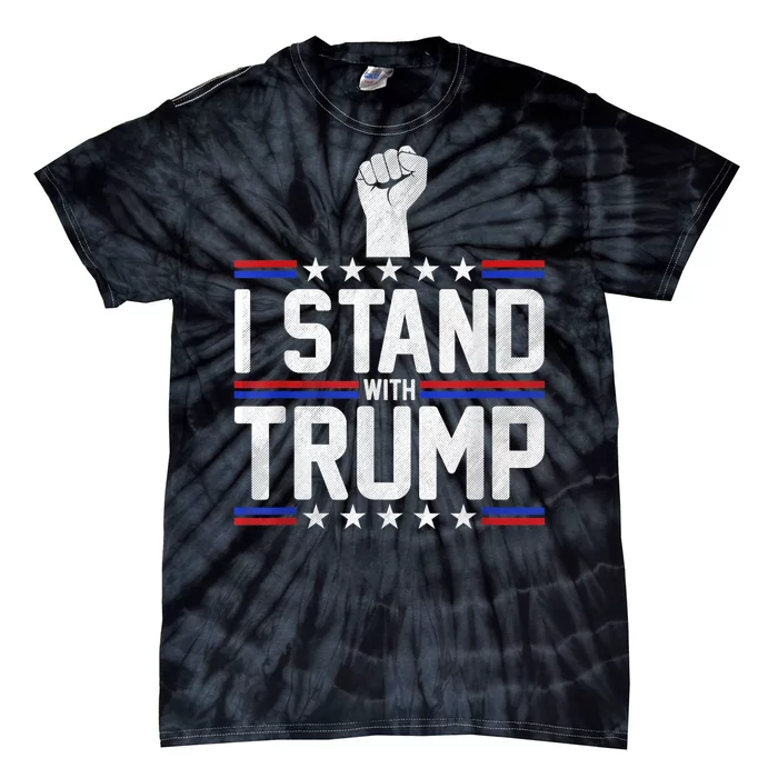 Vintage I Stand With Trump Pro Trump Supporter Tie-Dye T-Shirt