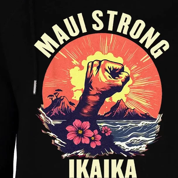 Vintage Ikaika Strong Maui Hawaii Island I Love Hawaii Womens Funnel Neck Pullover Hood