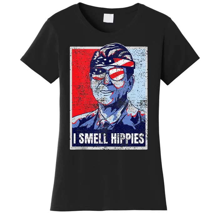 Vintage I Smell Hippies 4th Of July Merica Women's T-Shirt