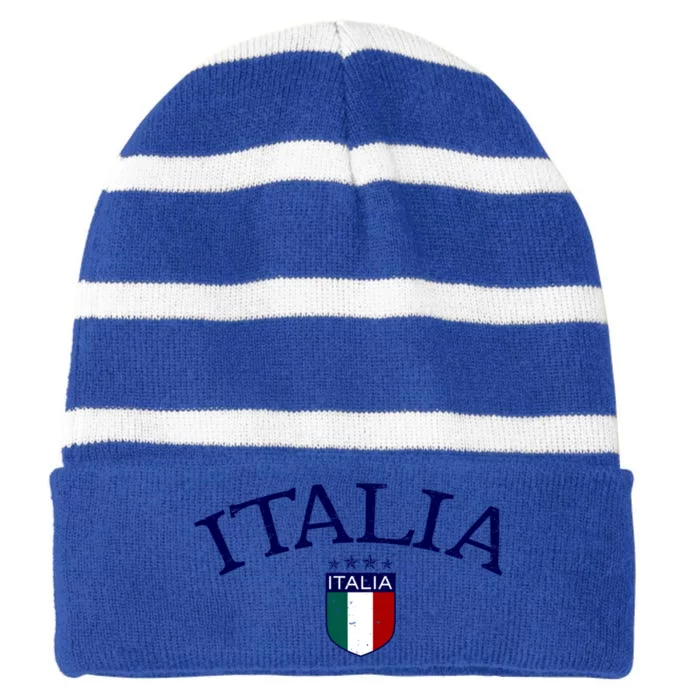 Vintage Italia Soccer Gift Striped Beanie with Solid Band