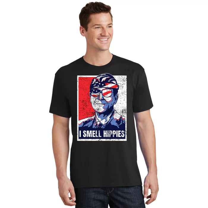 Vintage I Smell Hippies 4th Of July Merica T-Shirt