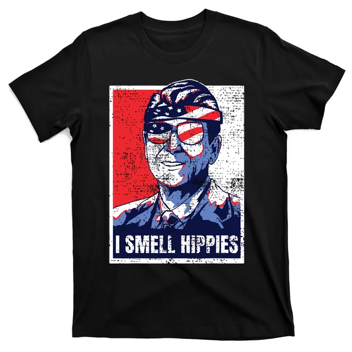 Vintage I Smell Hippies 4th Of July Merica T-Shirt