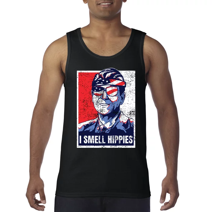 Vintage I Smell Hippies 4th Of July Merica Tank Top