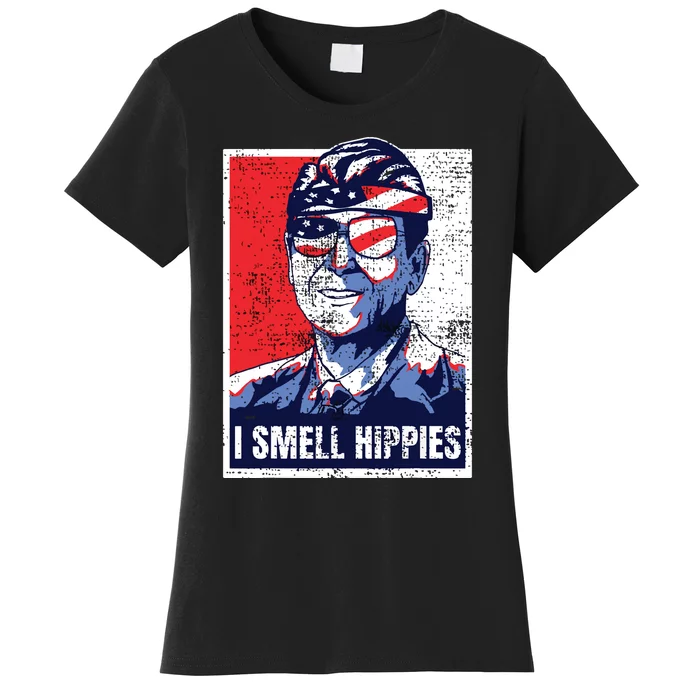 Vintage I Smell Hippies 4th Of July Merica Women's T-Shirt