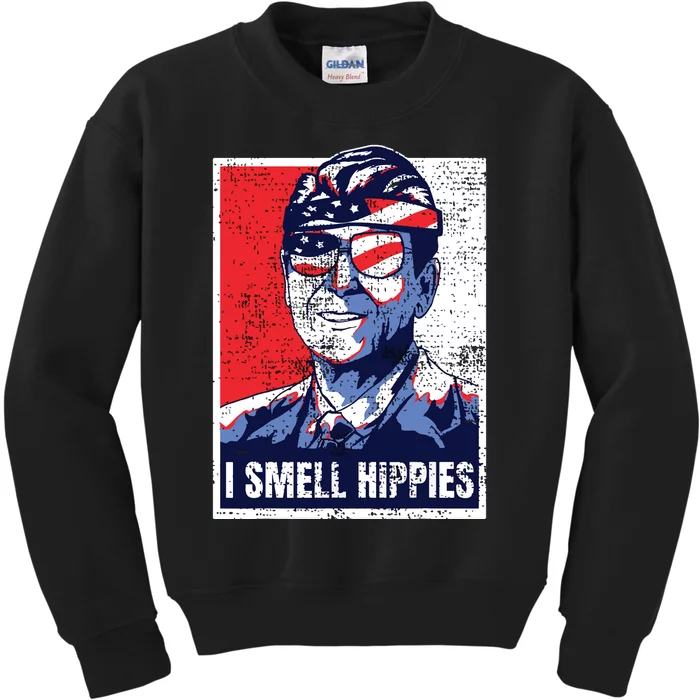 Vintage I Smell Hippies 4th Of July Merica Kids Sweatshirt