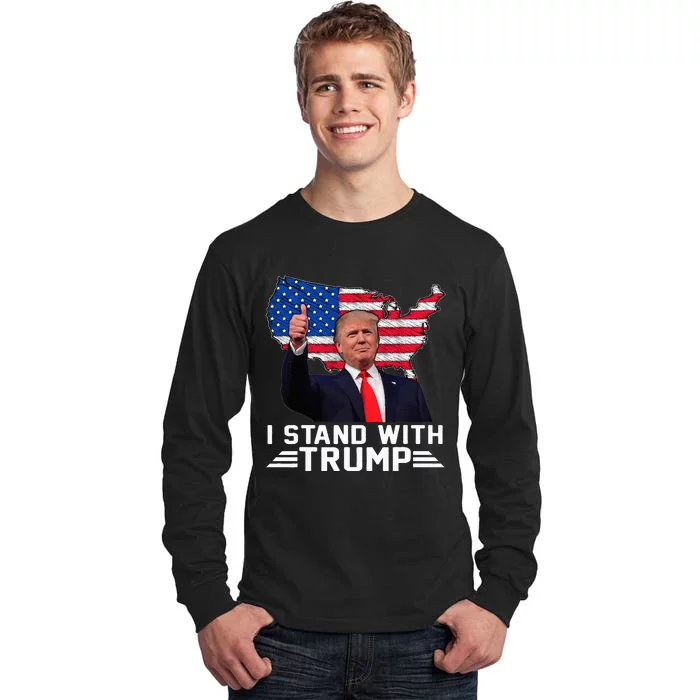 Vintage I Stand With Trump Pro Trump Supporter Tall Long Sleeve T-Shirt